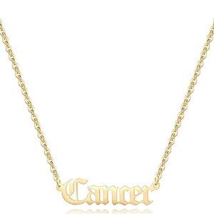 18K Gold Plated Astrology Necklace for Women 12 Zodiac Pendant Constellations Ne